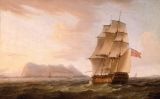 Quadre de Thomas Whitcombe que mostra un vaixell de guerra anglès davant del penyal de Gibraltar el 1704 Quadre de Thomas Whitcombe que mostra un vaixell de guerra anglès davant del penyal de Gibraltar el 1704
