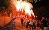 Celebració d'un correfoc durant la Festa Major de Falset Celebració d'un correfoc durant la Festa Major de Falset