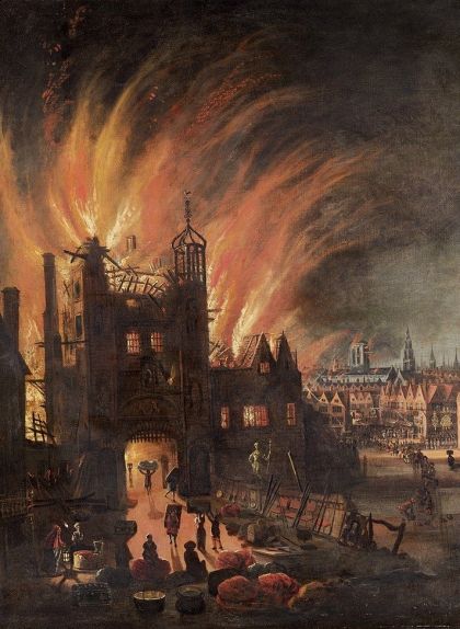 Quadre del gran incendi de Londres, concretament a Ludgate Hill, del 1670 Quadre del gran incendi de Londres, concretament a Ludgate Hill, del 1670