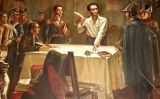 Simón Bolívar signant el decret de Guerra a Mort contra tots els espanyols Simón Bolívar signant el decret de Guerra a Mort contra tots els espanyols