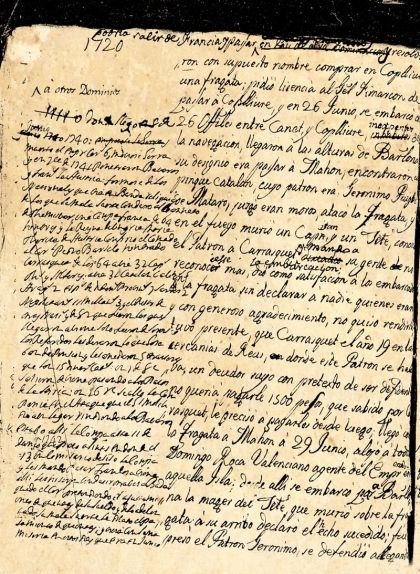 Fragment de les ‘Narraciones Históricas’ en què Francesc de Castellví, en una nota al marge, explica la mort de Carrasclet Fragment de les ‘Narraciones Históricas’ en què Francesc de Castellví, en una nota al marge, explica la mort de Carrasclet