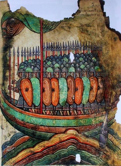 Gravat dels vikings en un drakar Gravat dels vikings en un drakar