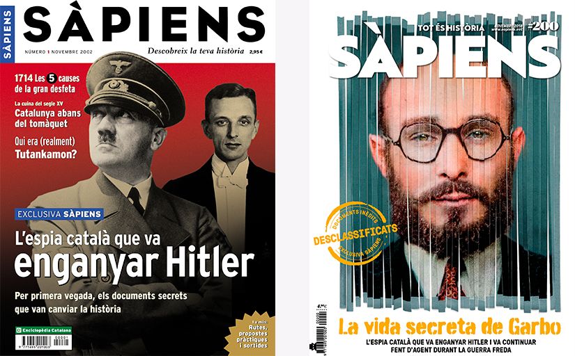 Les portades dels números 1 i 200 del SÀPIENS
