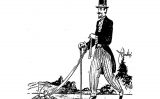 Il·lustració de Gérard de Nerval passejant la seva llagosta Il·lustració de Gérard de Nerval passejant la seva llagosta
