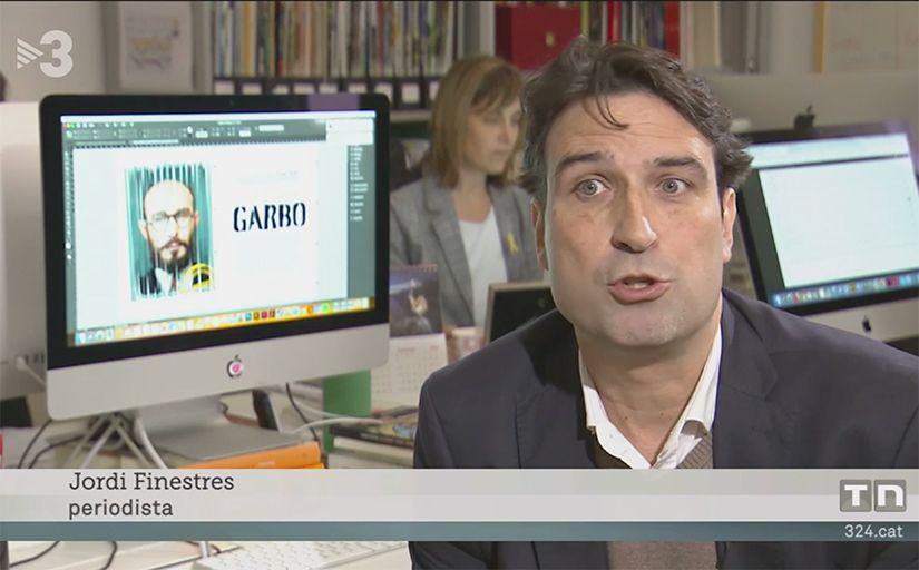 Jordi Finestres, autor del reportatge de Garbo, va ser entrevistat per un equip de TV3 per al 'Telenotícies migdia' del 30 d'octubre