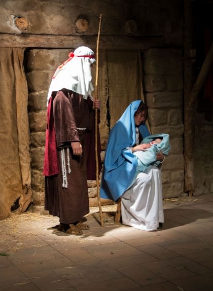 El naixement del nen Jesús, escena del pessebre dels Prats del Rei El naixement del nen Jesús, escena del pessebre dels Prats del Rei