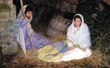 La verge Maria, sant Josep i el nen Jesús del pessebre vivent d'Àrdevol