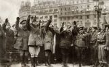 El general Juan Yagüe a la plaça de Catalunya El general Juan Yagüe a la plaça de Catalunya