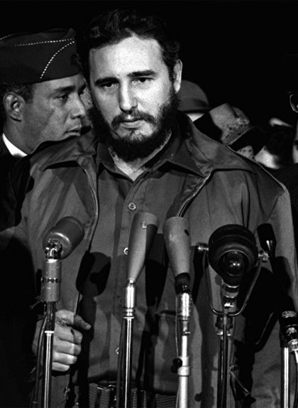 Fidel Castro a la terminal MATS, a Washington, el 1959