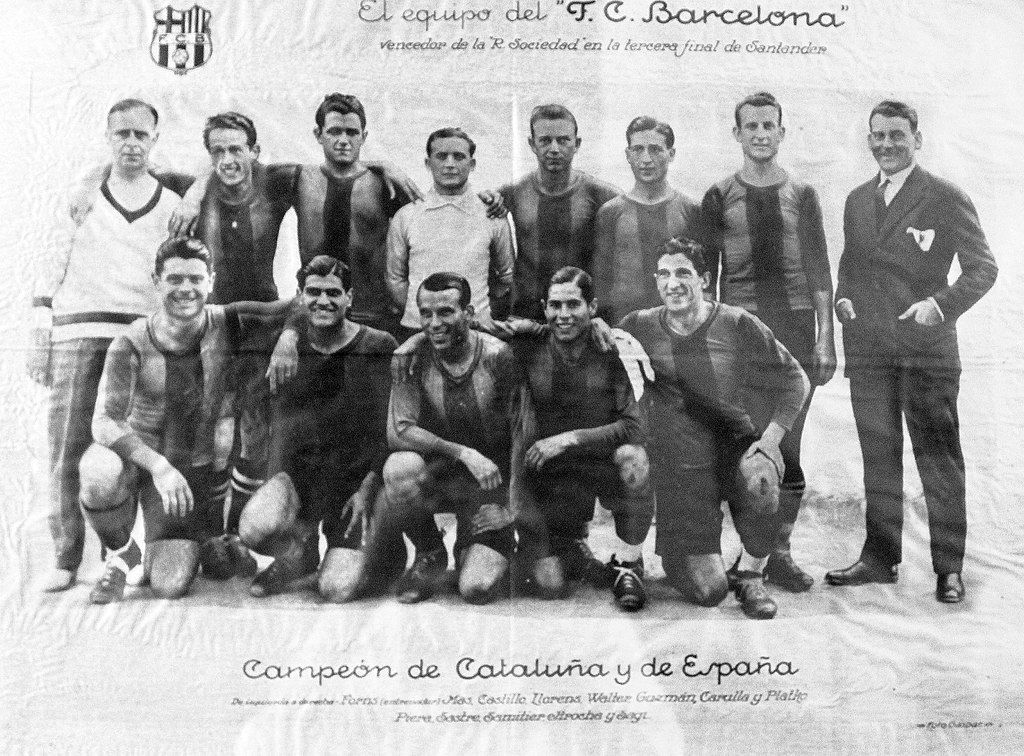 Pòster del Barça fet per celebrar el triomf davant la Real Sociedad a Santander en la Copa del Rei del 1928