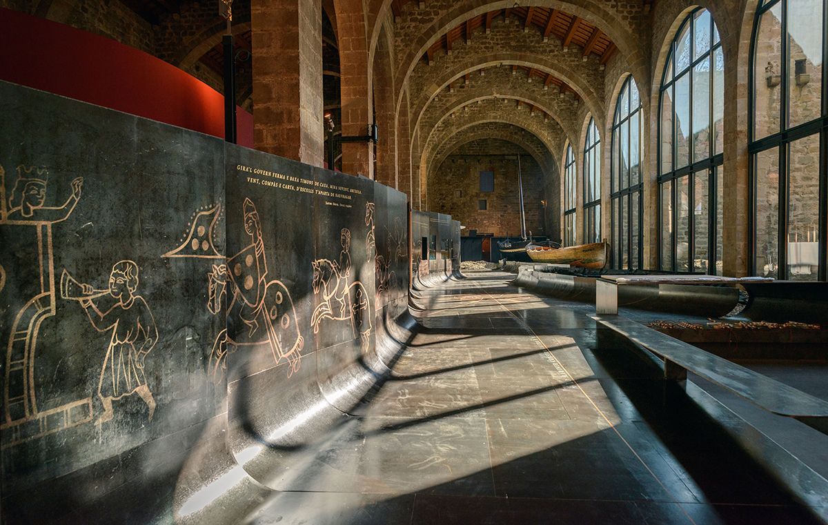 Espai expositiu de 'Les Sorres X. Un vaixell medieval', al Museu Marítim de Barcelona