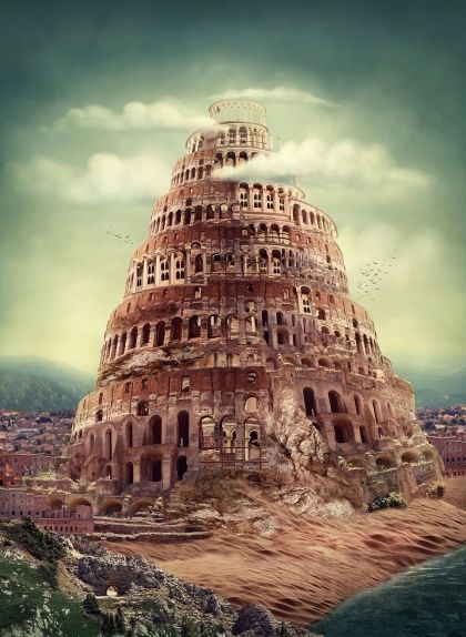Representació de la torre de Babel Representació de la torre de Babel