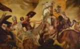 'La batalla del lleó de Ramsès II', quadre que representa la victòria del faraó sobre els hitites a Kadesh l'any 1275 aC 'La batalla del lleó de Ramsès II', quadre que representa la victòria del faraó sobre els hitites a Kadesh l'any 1275 aC