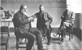 La Comissió Executiva de la junta de Solidaritat Catalana, formada per Josep Roca i Roca, Francesc Cambó i Miquel Junyent, el maig del 1906 a Barcelona