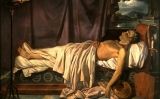 'Lord Byron en el seu llit de mort', pintat l'any 1826 per Joseph Denis Odevaere 'Lord Byron en el seu llit de mort', pintat l'any 1826 per Joseph Denis Odevaere