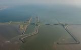 Vista aèria de l'Afsluitdijk Vista aèria de l'Afsluitdijk