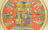 Una de les il·lustracions del 'Liber feudorum maior' que representa el rei Alfons el Trobador amb Sança de Castella Una de les il·lustracions del 'Liber feudorum maior' que representa el rei Alfons el Trobador amb Sança de Castella