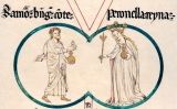 Representació del matrimoni de Ramon Berenguer IV i Perenolla d'Aragó al rotlle genealògic de Poblet Representació del matrimoni de Ramon Berenguer IV i Perenolla d'Aragó al rotlle genealògic de Poblet