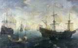 Pintura 'L'Armada espanyola a la costa anglesa', de mitjan segle XVII