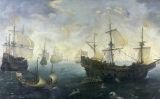 Pintura 'L'Armada espanyola a la costa anglesa', de mitjan segle XVII Pintura 'L'Armada espanyola a la costa anglesa', de mitjan segle XVII