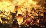 La 'Invencible' navegant davant de Cornualla La 'Invencible' navegant davant de Cornualla