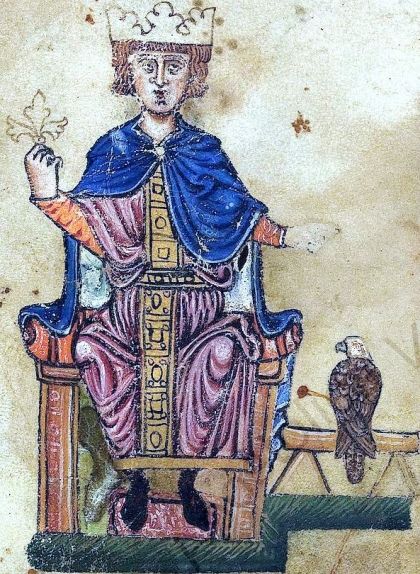 Frederic II amb el seu falcó Frederic II amb el seu falcó