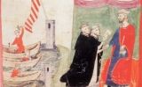 Preparatius de Pere II per anar cap a Sicília. El rei rep la visita de dos frares dominics enviats pel papa Martí IV Preparatius de Pere II per anar cap a Sicília. El rei rep la visita de dos frares dominics enviats pel papa Martí IV