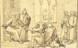 Estudi preparatori d’Els sicilians en l’acte de presentació del guant de Conradí a Pere III d’Aragó, de Pau Milà Estudi preparatori d’Els sicilians en l’acte de presentació del guant de Conradí a Pere III d’Aragó, de Pau Milà