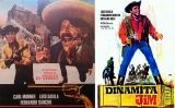 Muntatge amb els cartells de les pel·lícules 'Doc, Manos de plata' (amb el títol italià) i 'Dinamita Jim'