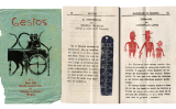 A l'esquerra, portada del primer número de 'Gestos', un dels quaderns fets pels alumnes de Benaiges el 1935. A la dreta, pàgina interior d'un dels quaderns A l'esquerra, portada del primer número de 'Gestos', un dels quaderns fets pels alumnes de Benaiges el 1935. A la dreta, pàgina interior d'un dels quaderns
