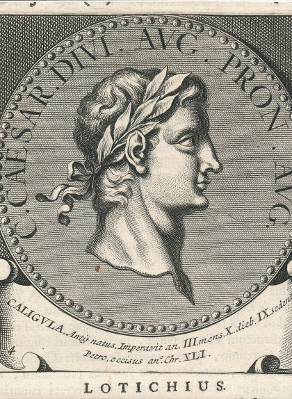 Gravat amb un medalló de Calígula Gravat amb un medalló de Calígula