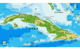 Mapa de Cuba amb Guantánamo a la part sudest Mapa de Cuba amb Guantánamo a la part sudest