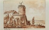 Dibuix del segle XVIII del telègraf de Montmartre Dibuix del segle XVIII del telègraf de Montmartre