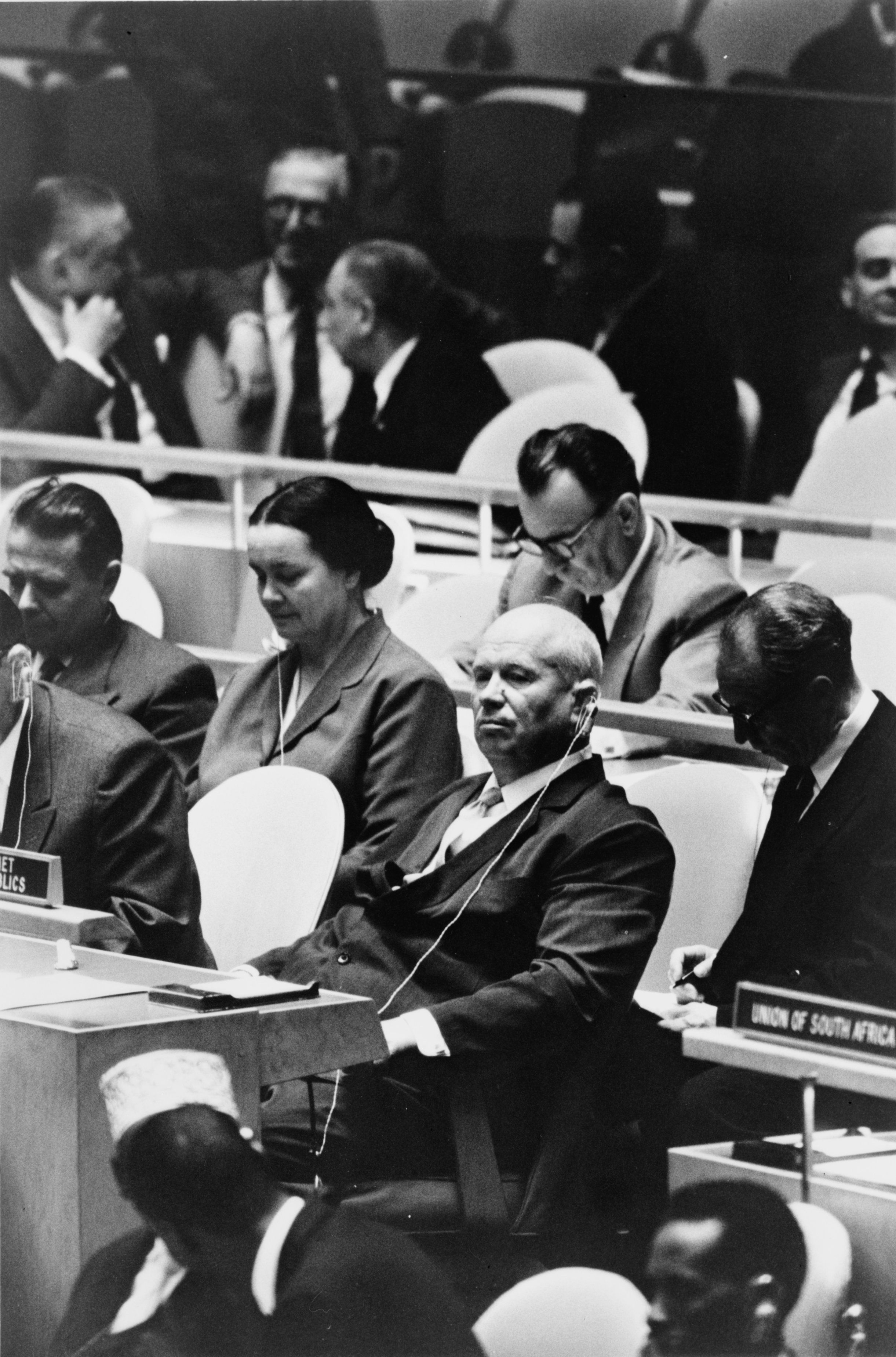 Nikita Khruixtxov en una reunió de l'Assemblea General de l'ONU, el 22 de setembre del 1960