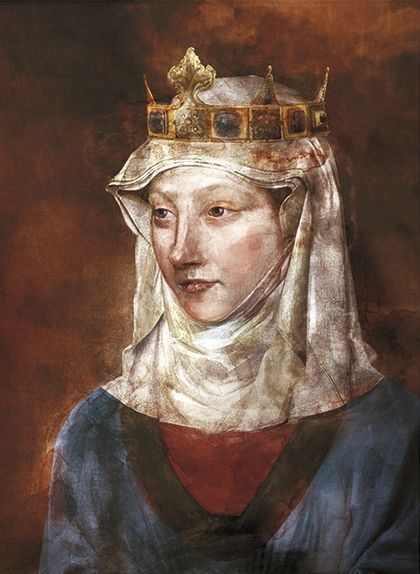 Retrat de Blanca d'Anjou fet per a SÀPIENS per l'il·lustrador Leo Flores Retrat de Blanca d'Anjou fet per a SÀPIENS per l'il·lustrador Leo Flores