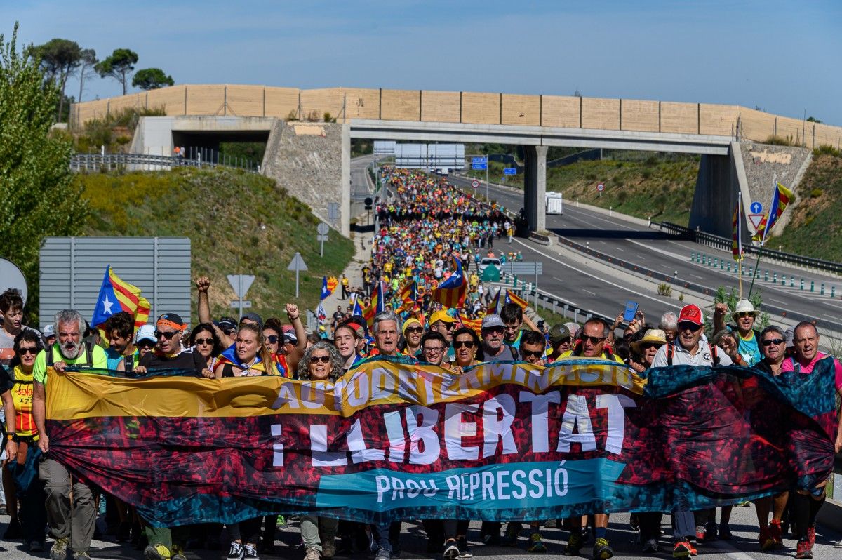 Una de les columnes de les Marxes per la llibertat