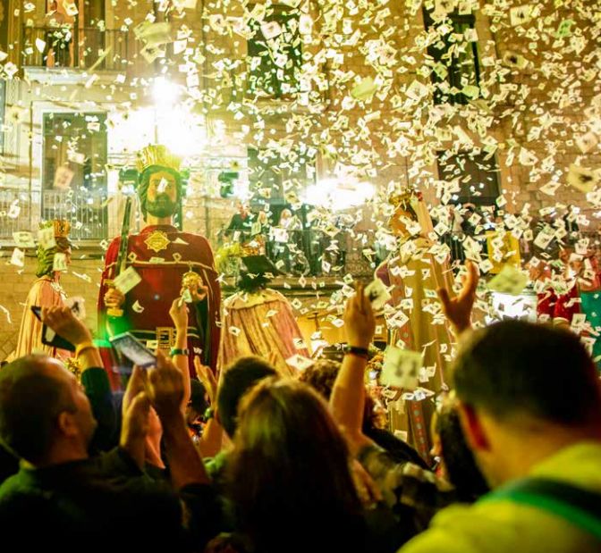 Els gegants, en una edició de les Fires de Sant Narcís de Girona