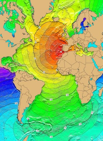 Epicentre i temps d'arribada del tsunami a terra Epicentre i temps d'arribada del tsunami a terra