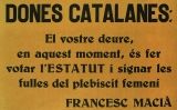 Cartell encoratjant les dones a votar en el plebiscit del 1931 Cartell encoratjant les dones a votar en el plebiscit del 1931