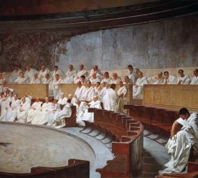 'Ciceró denuncia Catilina', quadre del 1889 de Cesare Maccari