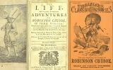 Muntatge amb dues edicions de 'Les aventures de Robinson Crusoe': la de l'esquerra és la primera de totes (1719), i, la de la dreta, del 1864
