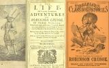 Muntatge amb dues edicions de 'Les aventures de Robinson Crusoe': la de l'esquerra és la primera de totes (1719), i, la de la dreta, del 1864 Muntatge amb dues edicions de 'Les aventures de Robinson Crusoe': la de l'esquerra és la primera de totes (1719), i, la de la dreta, del 1864