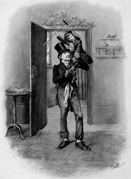 Bob Cratchit i Tiny Tim, il·lustració de Fred Barnard (1870) Bob Cratchit i Tiny Tim, il·lustració de Fred Barnard (1870)