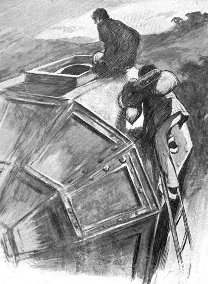 Il·lustració de l'obra de Herbert George Wells 'Els primers homes a la Lluna' Il·lustració de l'obra de Herbert George Wells 'Els primers homes a la Lluna'