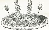 'Salmon a la Chambord', gravat del llibre de Francatelli 'The modern cook'