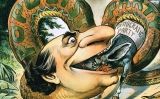 Il·lustració de William Jennings Bryan representant el populisme com una serp que es menja la democràcia (1896) Il·lustració de William Jennings Bryan representant el populisme com una serp que es menja la democràcia (1896)