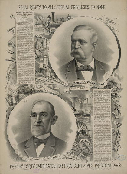 Els candidats del People's party  a la presidència i vicepresidència el 1892