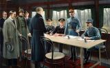 Llenç de Maurice Pillard Verneuil que representa la signatura de l'armistici del 1918 al vagó del mariscal Foch Llenç de Maurice Pillard Verneuil que representa la signatura de l'armistici del 1918 al vagó del mariscal Foch