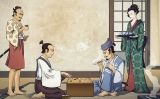 Dos samurais juguen al joc del go Dos samurais juguen al joc del go