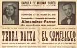 Cartell anunciant la representació de 'Terra Baixa' Cartell anunciant la representació de 'Terra Baixa'